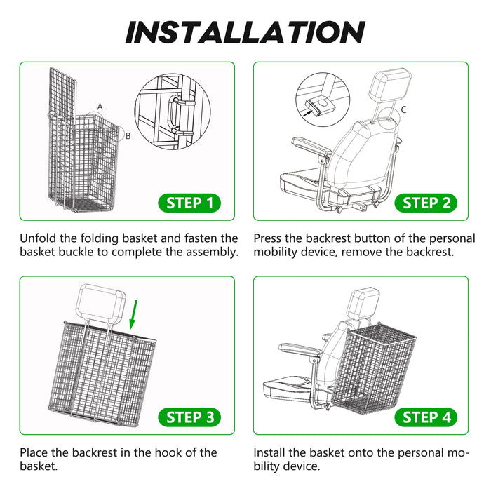 Metro Mobility Rear Basket for MAX PLUS/S500/S800