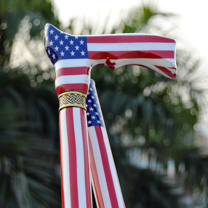 Adjustable Folding Cane with US Flag Design – A Stylish and Functional Walking Stick