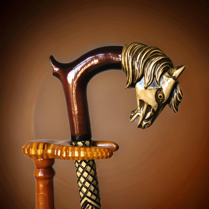 Custom Handcrafted Horse Walking Cane – Stylish & Functional