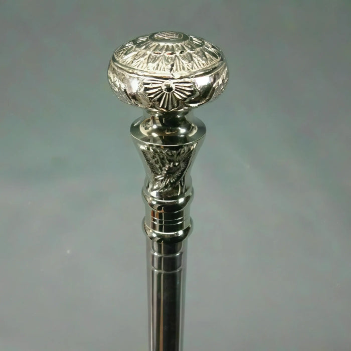 Handmade Stainless Steel Walking Stick with Classic Finish