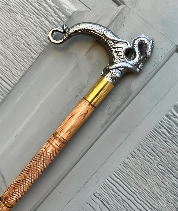 Hand-Carved Wooden Dragon Walking Stick – Lightweight and Durable