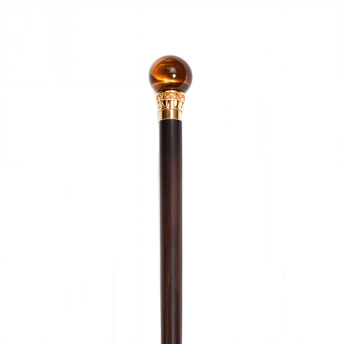 Tiger Eye Quartz Crystal Walking Cane – Custom Padauk and Rosewood Design