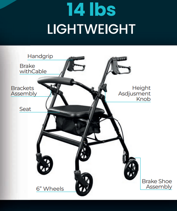 Vive Health Lightweight Rollator