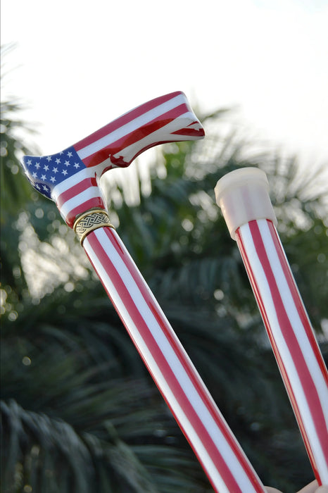 Adjustable Folding Cane with US Flag Design – A Stylish and Functional Walking Stick