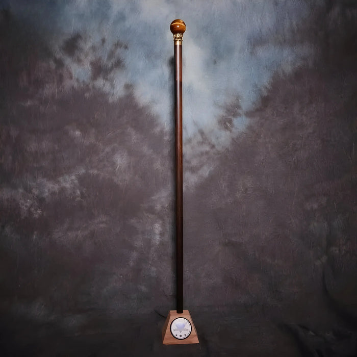 Tiger Eye Quartz Crystal Walking Cane – Custom Padauk and Rosewood Design