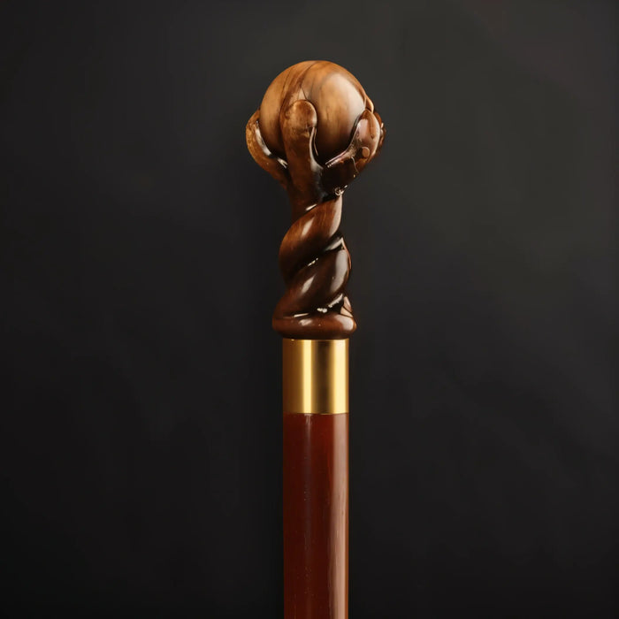 Handcrafted Oak Walking Stick with Custom Handle