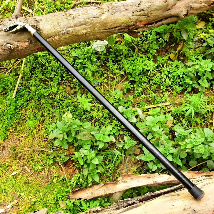 Vintage Snake Walking Cane – Brass Metal Handle with Unique Design