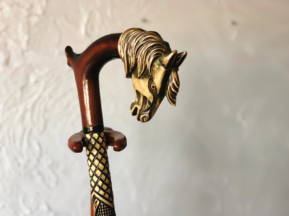 Custom Handcrafted Horse Walking Cane – Stylish & Functional