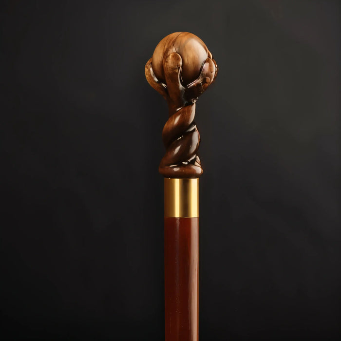 Handcrafted Oak Walking Stick with Custom Handle