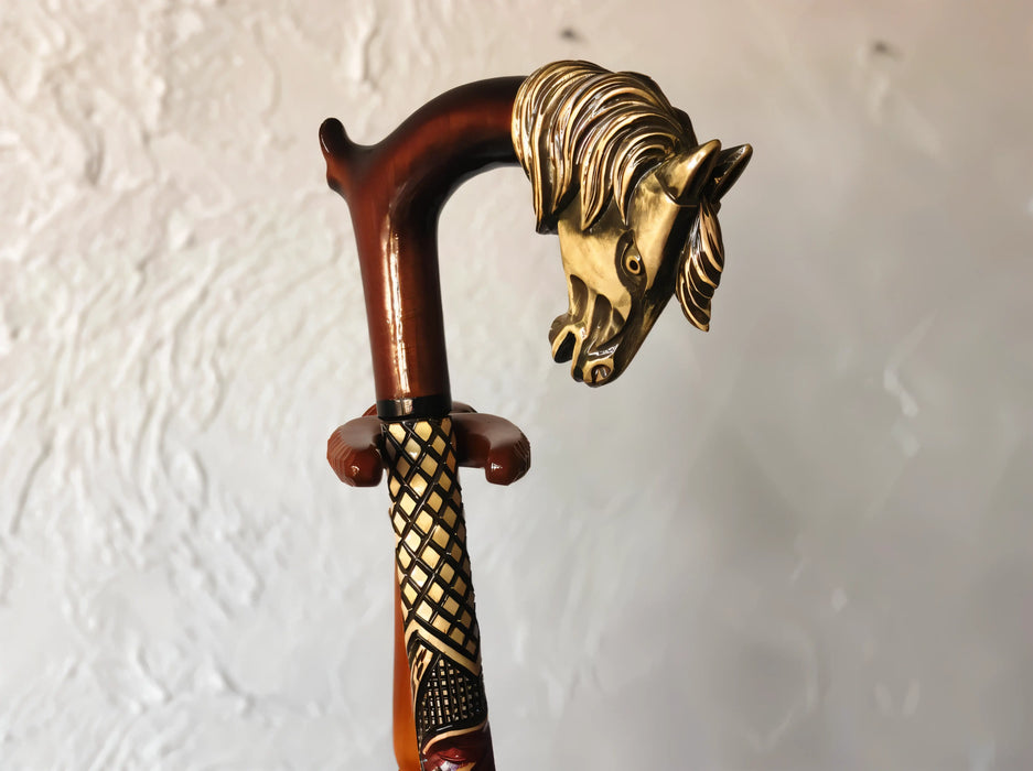 Custom Handcrafted Horse Walking Cane – Stylish & Functional