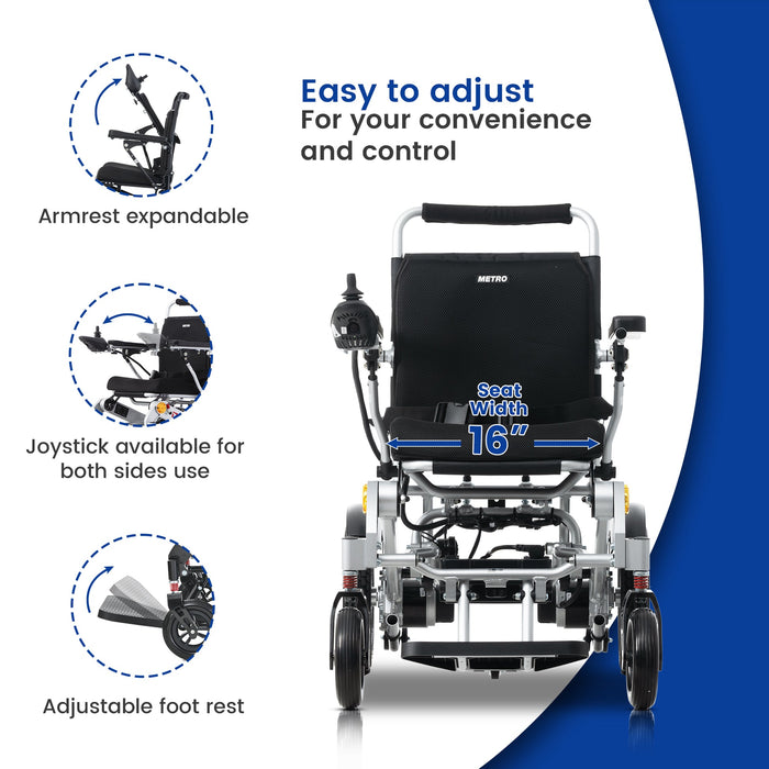 Metro Mobility ITRAVEL PLUS Folding Electric Wheelchair