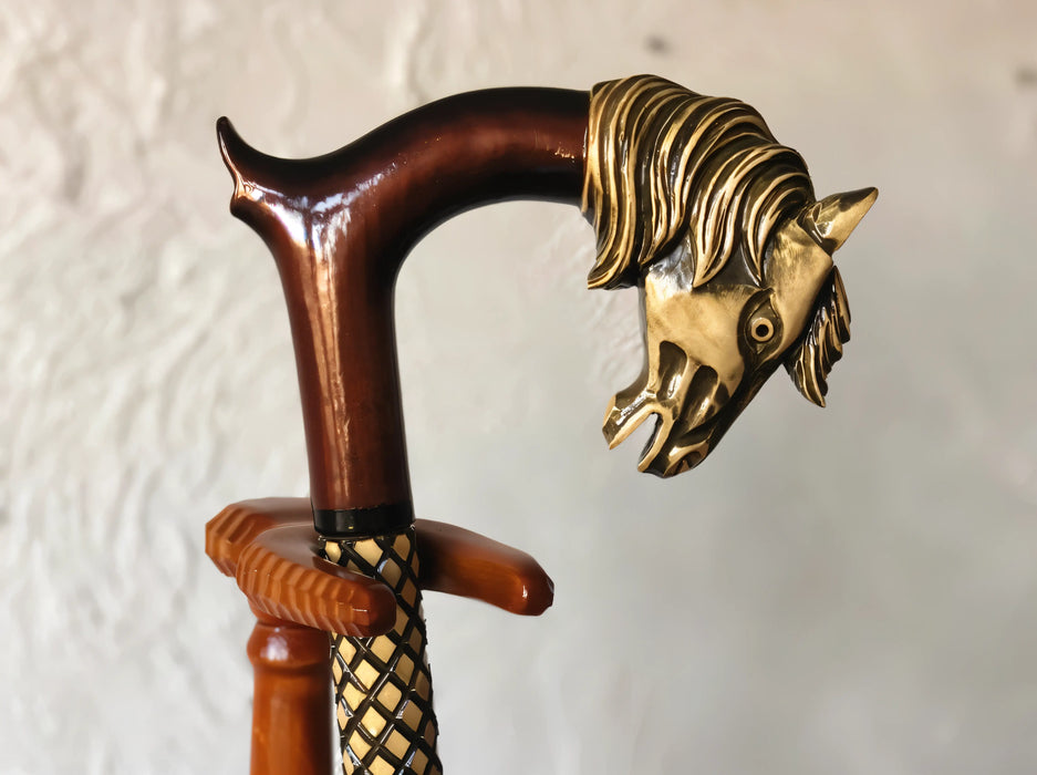 Custom Handcrafted Horse Walking Cane – Stylish & Functional