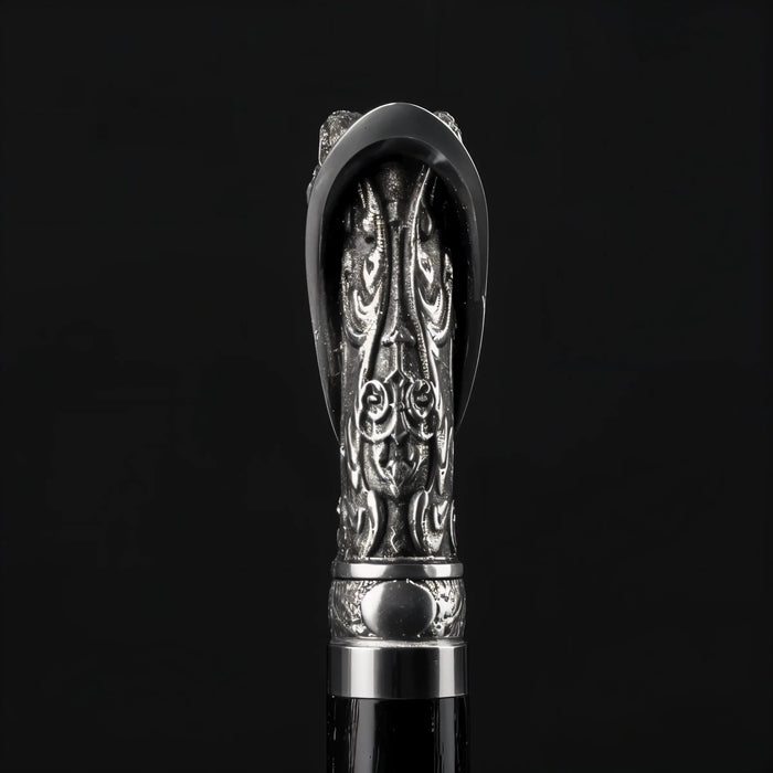 Stylish Wolf-Head Walking Stick – Antique Silver Finish, Perfect for Collectors