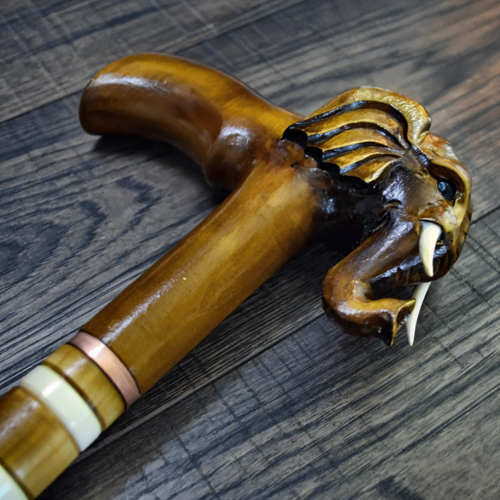 Elegant Elephant Walking Stick – Handcrafted Woodcarving