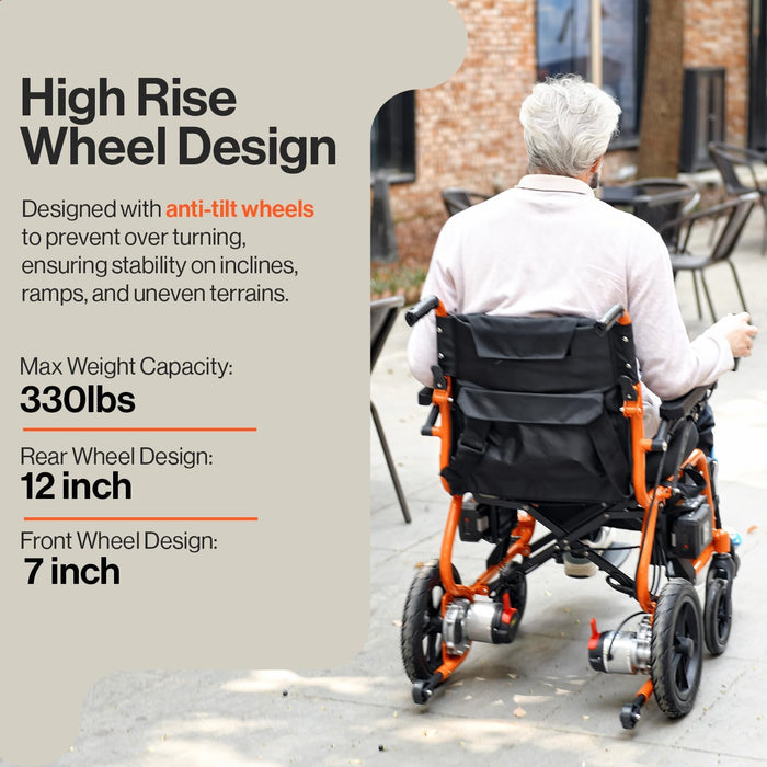 SuperHandy GoRide 2 Electric Wheelchair - 48V 2Ah Battery, 330 Lbs Max Weight