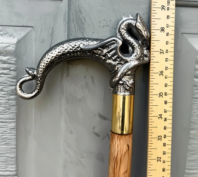 Hand-Carved Wooden Dragon Walking Stick – Lightweight and Durable