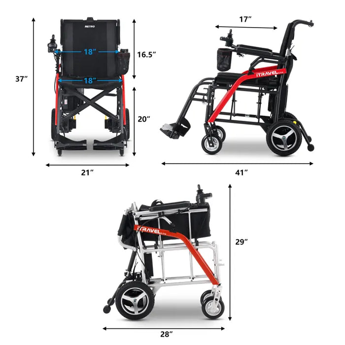 Metro Mobility ITRAVEL LITE Portable Electric Wheelchair