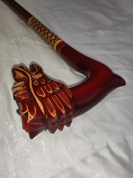 Dragon Handcrafted Wooden Walking Cane with Ergonomic Handle