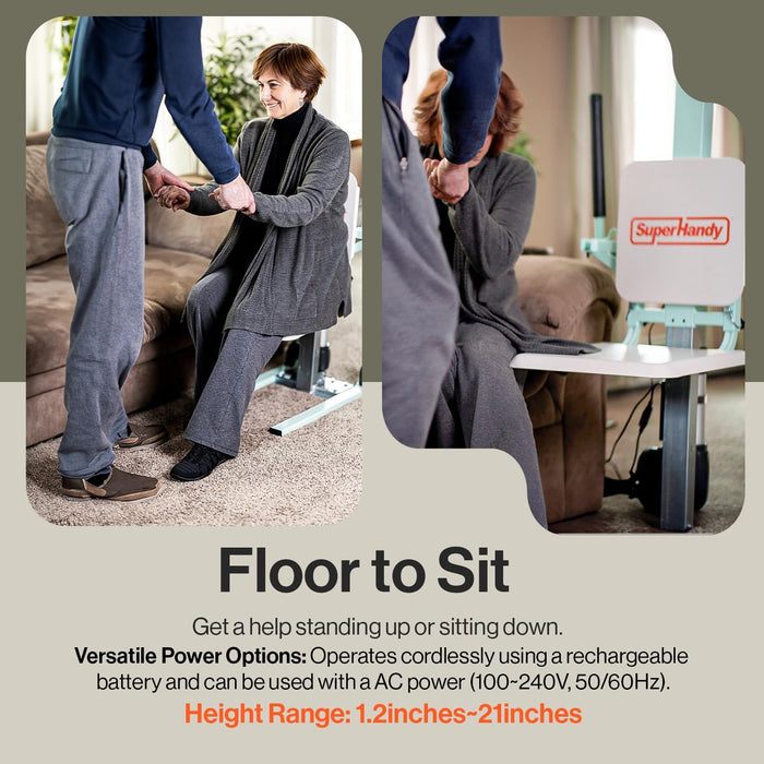 SuperHandy GoRise FC - Electric Floor to Chair Lift Assistance - Seat Transfer, 400Lbs Weight Limit