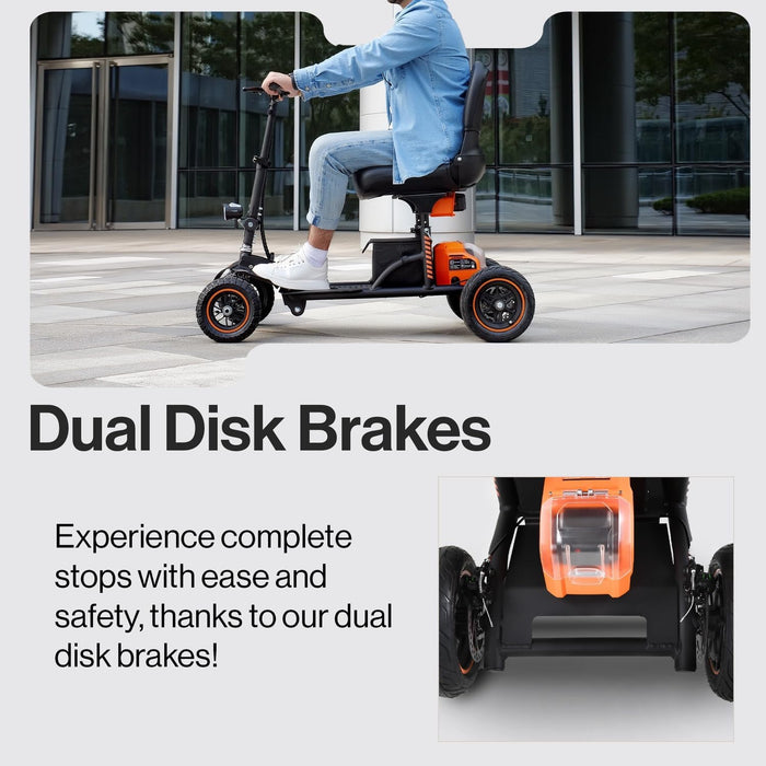 SuperHandy Explorer Mobility Scooter - Heavy-Duty Design, 48V 2Ah Battery, 350 lb Capacity