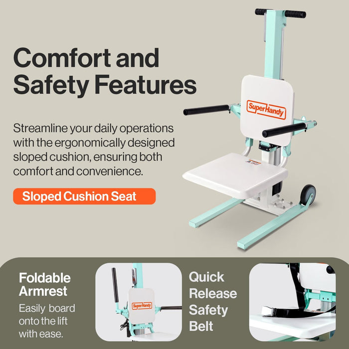 SuperHandy GoRise FC - Electric Floor to Chair Lift Assistance - Seat Transfer, 400Lbs Weight Limit