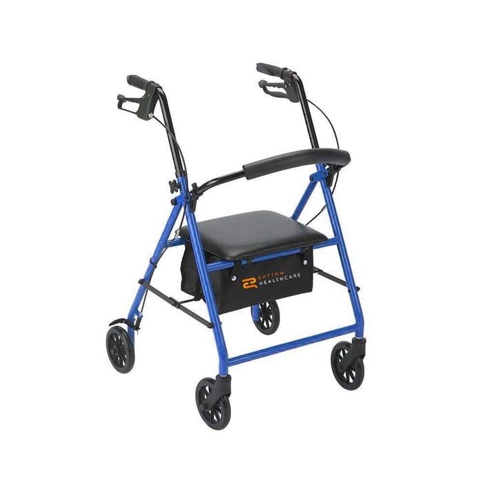 Rhythm Healthcare Steel 4 Wheel Rollator with 6" Wheels