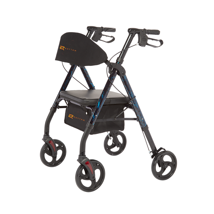 Rhythm Healthcare Royal Deluxe Universal - Aluminum 4 Wheel Rollator with Universal Height Adjustment