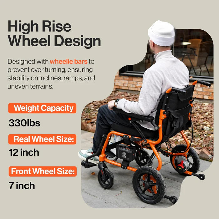 SuperHandy GoRide 2 Electric Wheelchair - 48V 2Ah Battery, 330 Lbs Max Weight