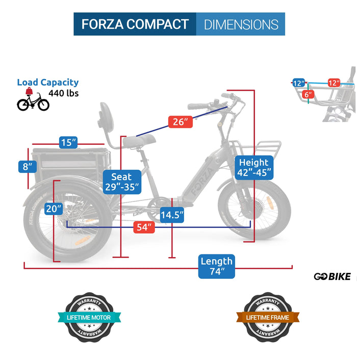 ComfyGO FORZA Compact Foldable Electric Tricycle