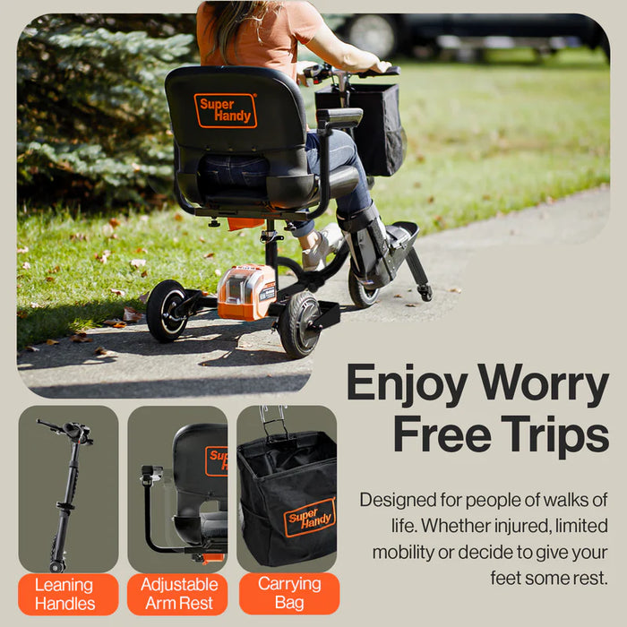 SuperHandy Passport Plus Mobility Scooter - 48V 2Ah Battery, 330 Lb Max Weight