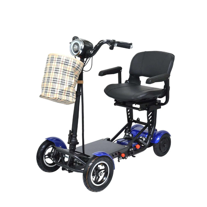 Blue Plus ComfyGO MS-3000 Foldable Mobility Scooter with a basket