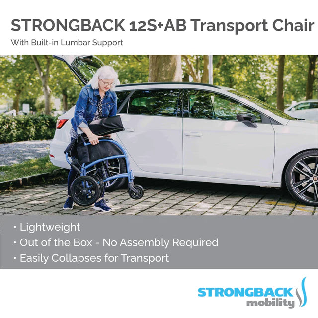 STRONGBACK 12S+AB Transport Wheelchair | Comfortable and Stylish (1016AB-Parent)