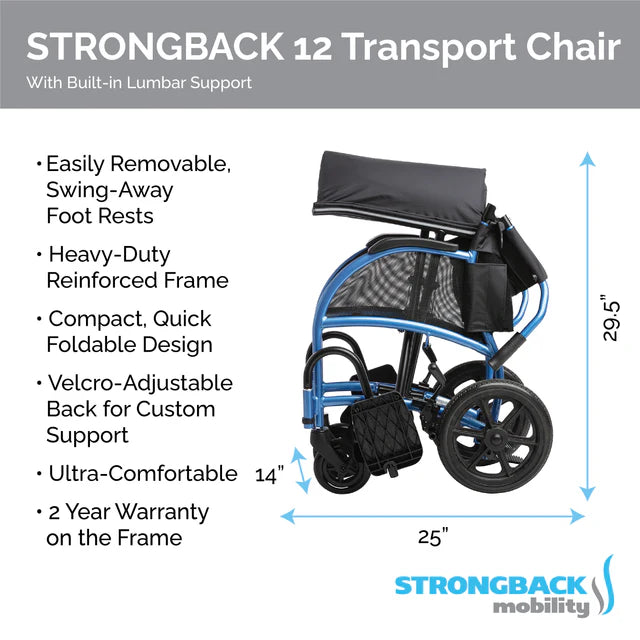 STRONGBACK 12 Transport Wheelchair | Comfortable and Versatile (1003-Parent)