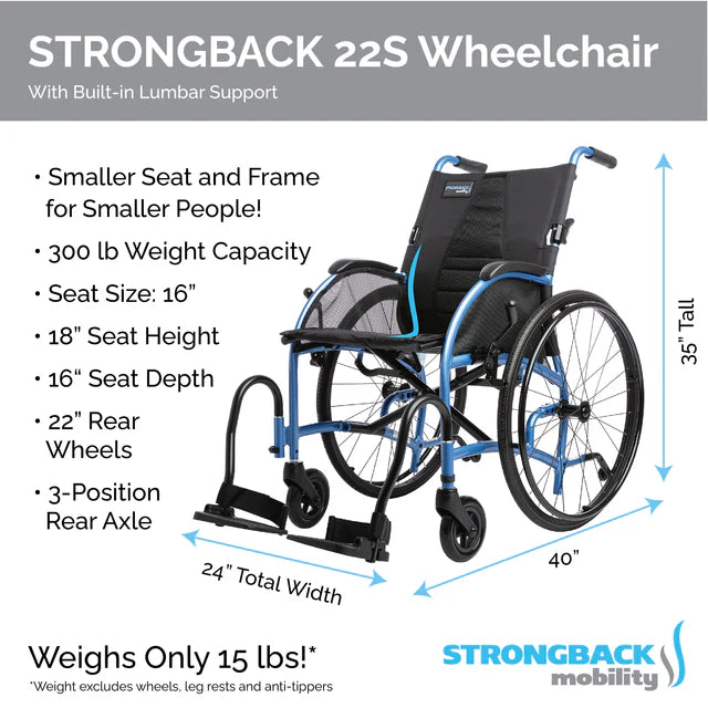 STRONGBACK 22S Wheelchair | Lightweight and Comfortable (1017-Parent)