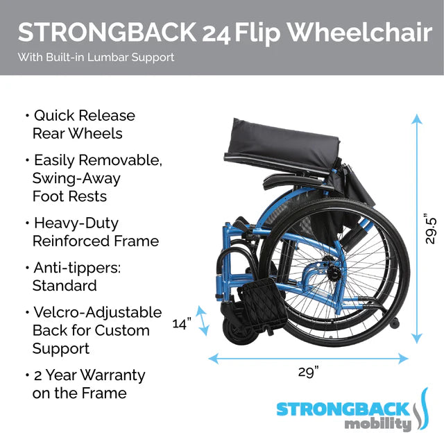 STRONGBACK 24 Flip Wheelchair | Compact and Versatile (1019-Parent)