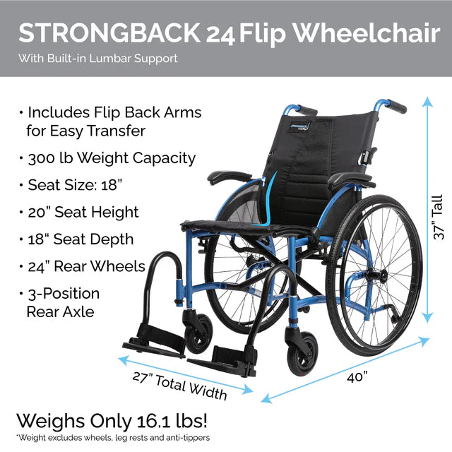 STRONGBACK 24 Flip Wheelchair | Compact and Versatile (1019-Parent)