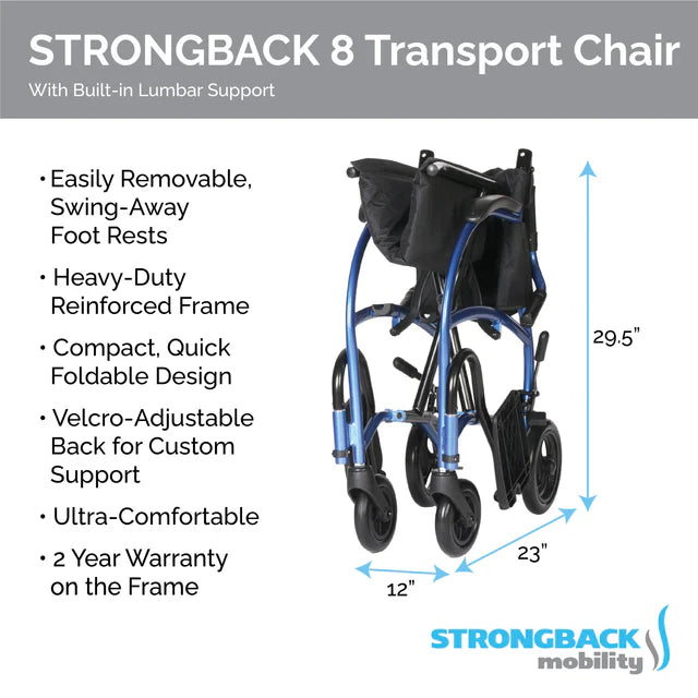 STRONGBACK 8 Lightweight Transport Wheelchair