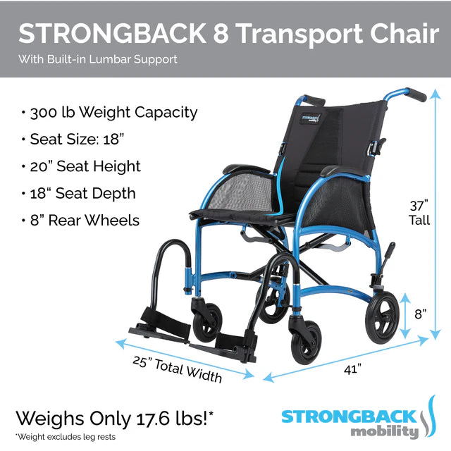 STRONGBACK 8 Lightweight Transport Wheelchair