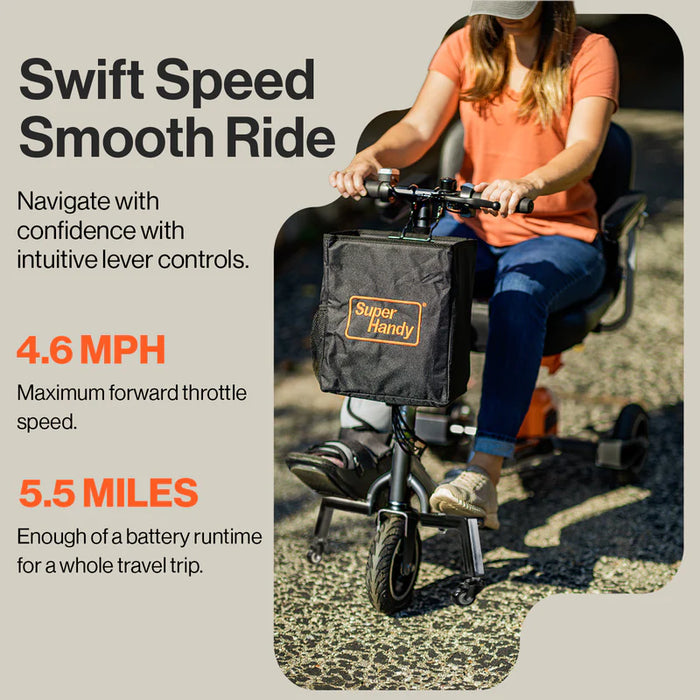 SuperHandy Passport Plus Mobility Scooter - 48V 2Ah Battery, 330 Lb Max Weight