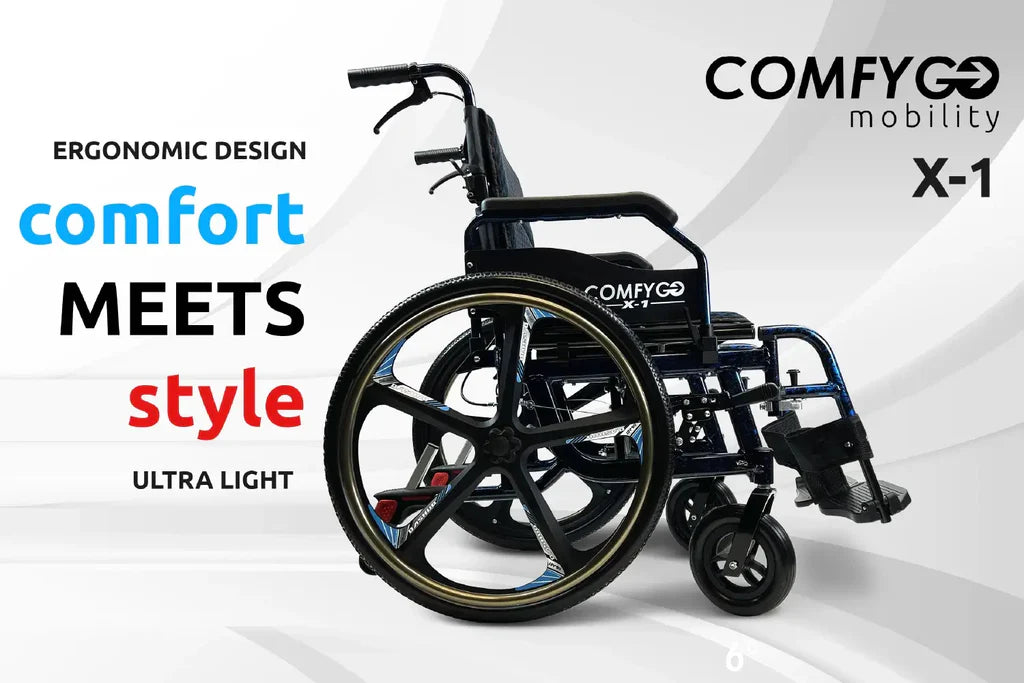 ComfyGO X-1 Lightweight Manual Wheelchair With Quick-Detach Wheels