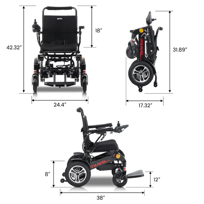 Metro Mobility ITRAVEL PLUS Folding Electric Wheelchair