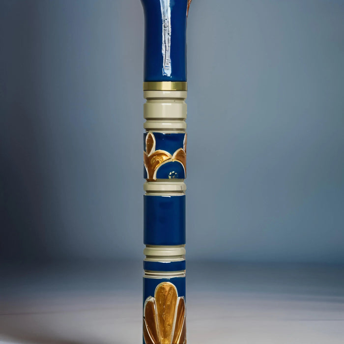 Luxury Handmade Gold&Blue Wooden Walking Stick