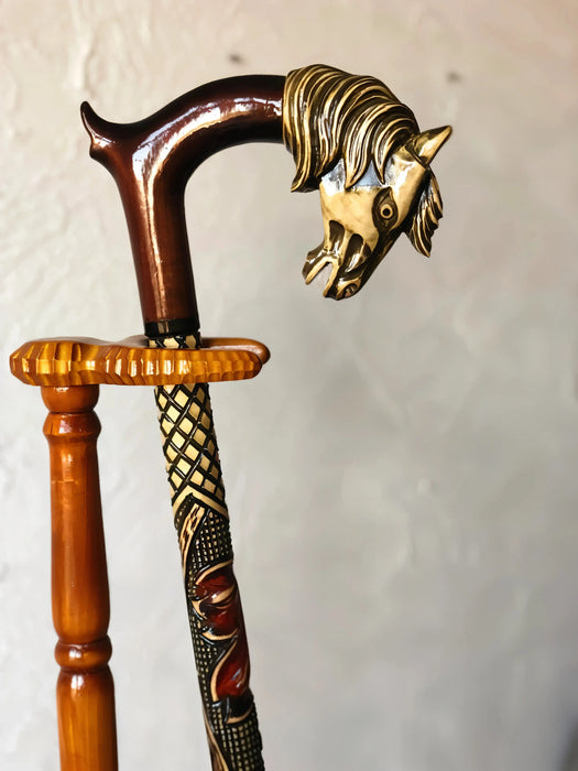 Custom Handcrafted Horse Walking Cane – Stylish & Functional