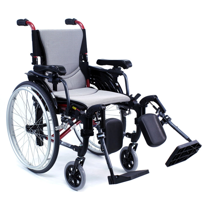 Karman S-305 29 lbs Ultra Light Ergonomic Wheelchair with Removable Footrest and Quick Release Wheel